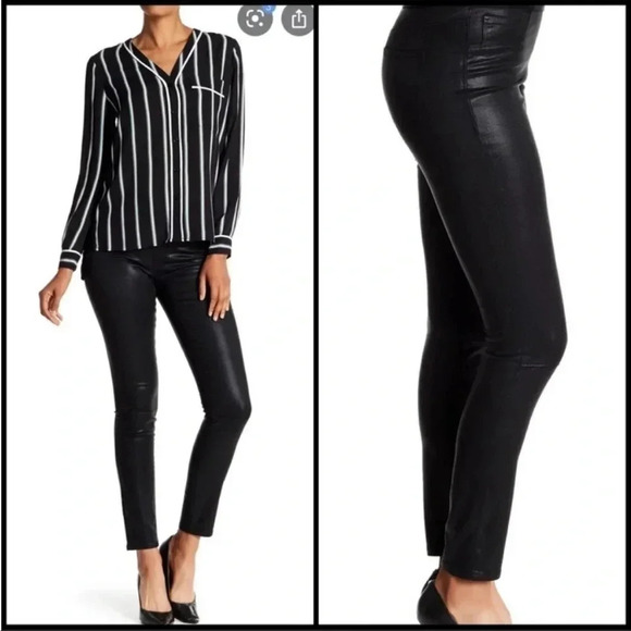 1.State coated black legging pants - Picture 1 of 10